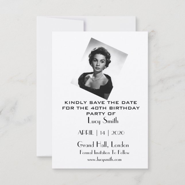 Födelsedagsfesten personlig Spara datumkort Spara Datumet (Framsida)