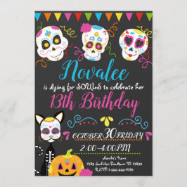 Födelsedagsfesten personlig Sugar Skull Inbjudningar