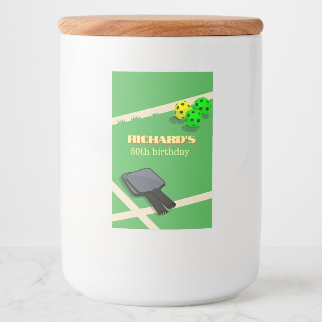 Födelsedagsfesten Pickleball Thated Sports Dinking Mat Etikett (Framsida)