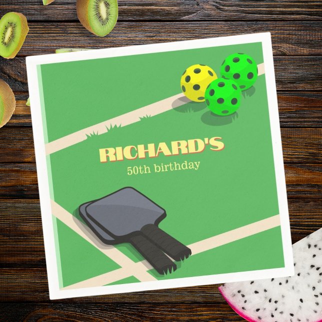 Födelsedagsfesten Pickleball Thated Sports Dinking Pappersservett (Skapare uppladdad)