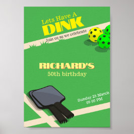 Födelsedagsfesten Pickleball Thated Sports Dinking Poster