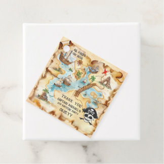 Födelsedagsfesten Pirat Thated Treasure Karta Gåvor Etiketter