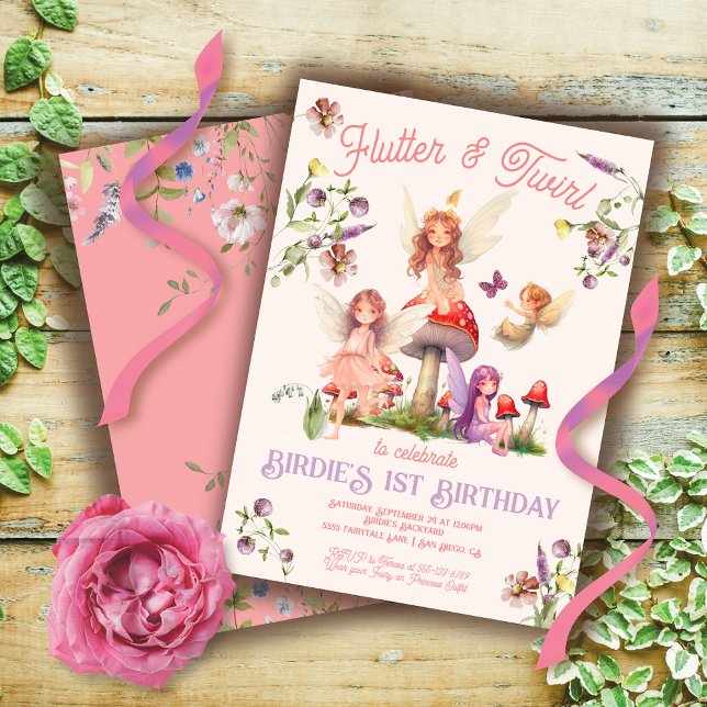 Födelsedagsfesten Pixie Fairy Princess Inbjudningar (Skapare uppladdad)