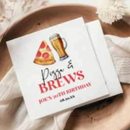Födelsedagsfesten Pizza och Brews Beer Glass Pappersservett