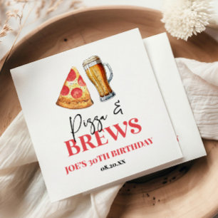 Födelsedagsfesten Pizza och Brews Beer Glass Pappersservett