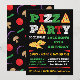 Födelsedagsfesten Pizza Party Slice Inbjudningar