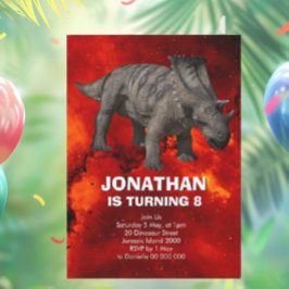 Födelsedagsfesten Prehistorisk dinosaur Inbjudningar