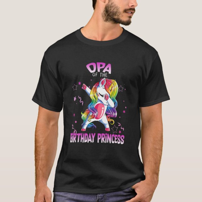Födelsedagsfesten Princess Dabbing Unicorn T Shirt (Framsida)