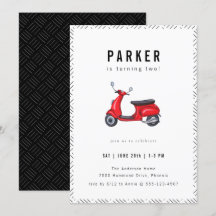 Födelsedagsfesten Red Retro Scooter Theme