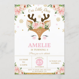 Födelsedagsfesten Renare Winter Guld Snöflingor Inbjudningar