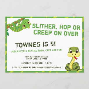 Födelsedagsfesten Reptile för barn   Snake & Lizar Inbjudningar
