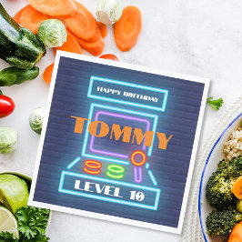 Födelsedagsfesten Retro Arcade-spel Pappersservett