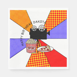 Födelsedagsfesten Retro Movie Night Pappersservett