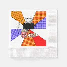 Födelsedagsfesten Retro Movie Night Pappersservett