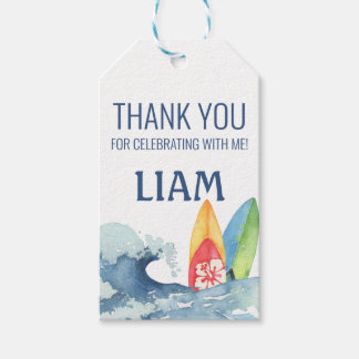 Födelsedagsfesten Retro-Surfa Tack för att du prio Presentetikett