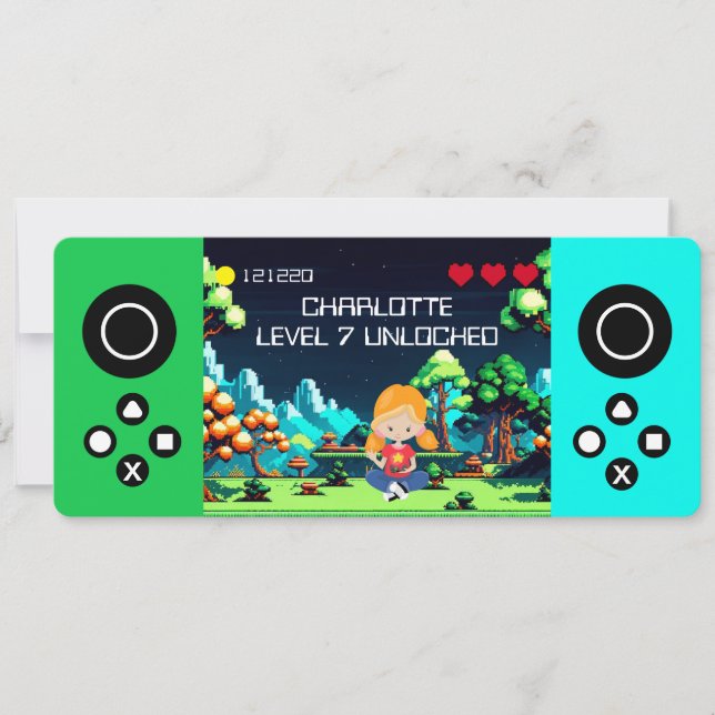 Födelsedagsfesten roligt Novelty Computer Game Inbjudningar (Framsida)