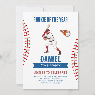 Födelsedagsfesten Rookie Baseball Inbjudningar