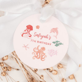 Födelsedagsfesten rosa Ocean Creating Gåvor Etiketter