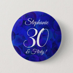 Födelsedagsfesten royal Blue 30 och Vänd Knapp