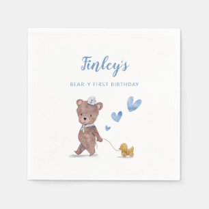 Födelsedagsfesten Rustic Nalle Boys Pappersservett