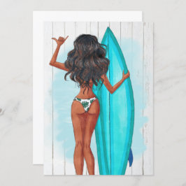 Födelsedagsfesten Rustic Summer Surfa Beach Vacati Inbjudningar