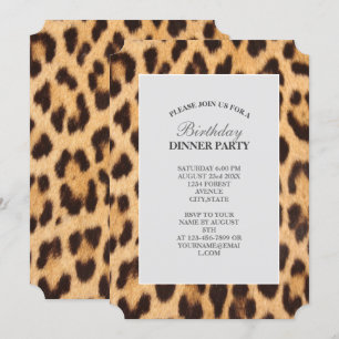 födelsedagsfesten safari för chic leopard inbjudningar
