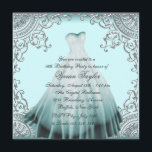 Födelsedagsfesten Silver Teal Blue Sweet sixteen Inbjudningar<br><div class="desc">Vackert, blått party klär tårblått sweet sixteen födelsedagsfest inbjudan. Den här eleganten kan anpassas efter evenemanget med "Anpassa det!" om du vill börja lägga till information om evenemanget, teckensnittet stil, teckensnittet storlek & färg och ordalydelsen. Observera att alla kort- och inbjudningssymboler som du hittar på Zazzle är tryckta bilder utan...</div>