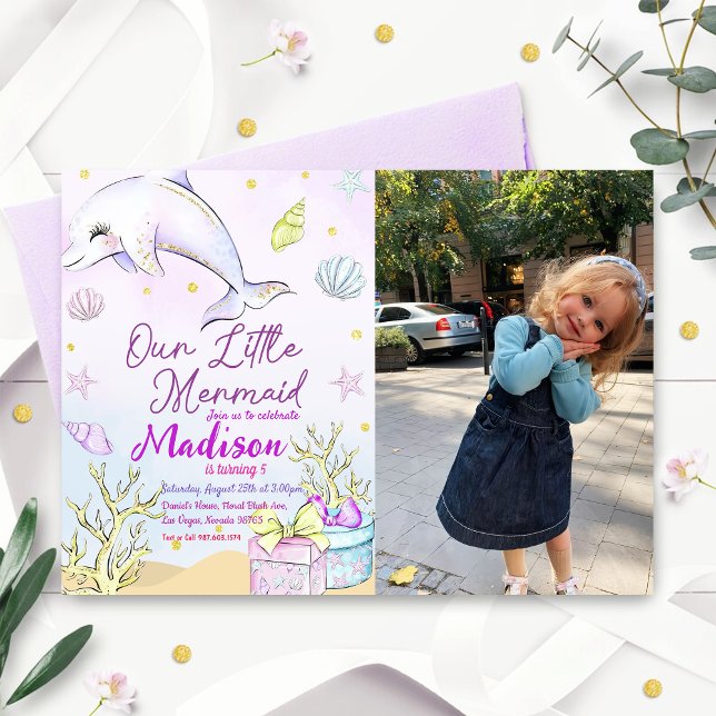 Födelsedagsfesten Sjöjungfru under Party Inbjudningar (Skapare uppladdad)