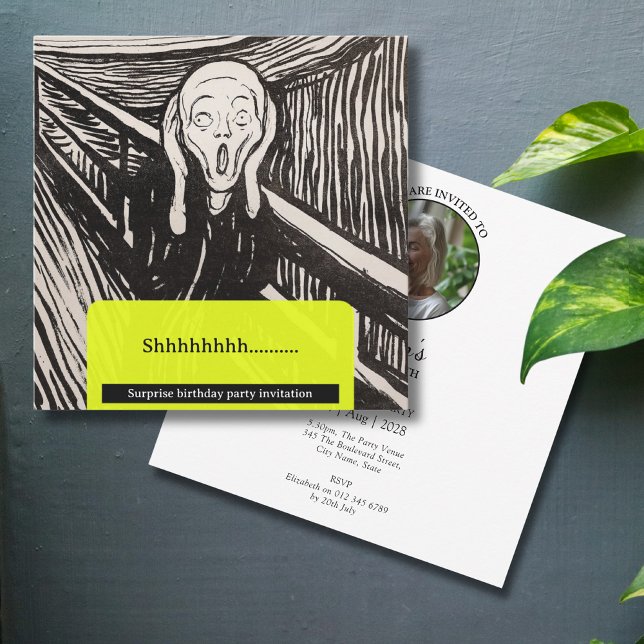 Födelsedagsfesten Skräm Munch Inbjudningar (The scream birthday party invitation.)