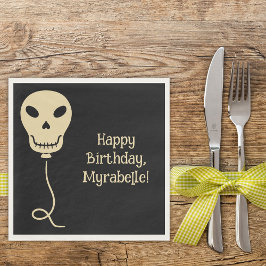 Födelsedagsfesten Skull Balloon Goth Pappersservett