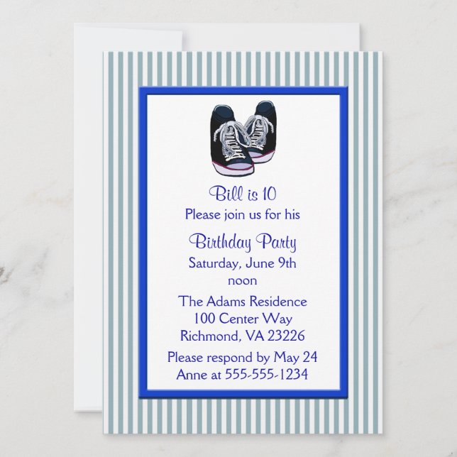 Födelsedagsfesten Sneakers Inbjudningar (Framsida)