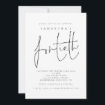 Födelsedagsfesten snyggt Script 40 Inbjudningar<br><div class="desc">Födelsedagsfesten snyggt Script 40. 40-årsjubileet är i modern handstil stil. Anpassa enkelt resten av texten till din egen.</div>