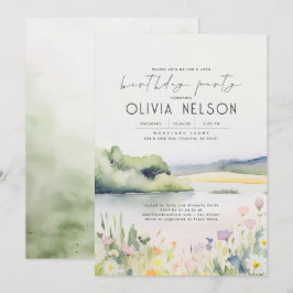 Födelsedagsfesten Sommarnatur och Wildblommor Inbjudningar