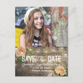 Födelsedagsfesten Spara datumblomningsblommorna Wo Inbjudan Vykort