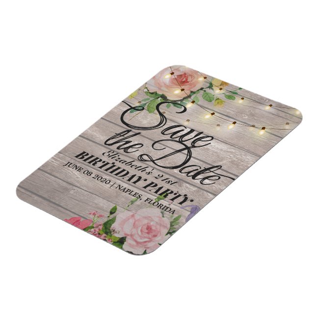 Födelsedagsfesten Spara datumblomningsblommorna Wo Magnet (Vänstra Sidan)