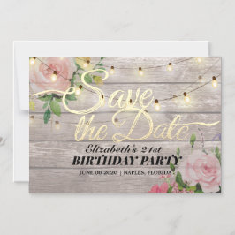 Födelsedagsfesten Spara datumblomningsblommorna Wo Magnetisk Inbjudningskort