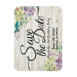 Födelsedagsfesten Spara datumet för det mjuka träe Magnet