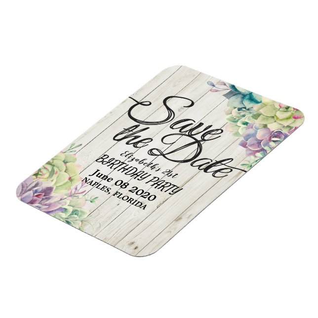 Födelsedagsfesten Spara datumet för det mjuka träe Magnet (Vänstra Sidan)