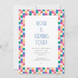 Födelsedagsfesten Spärra Multifärgader blockerar Inbjudningar