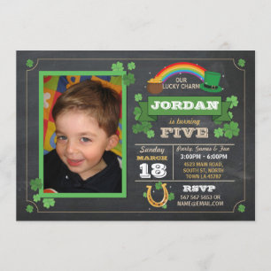 Födelsedagsfesten St. Patricks Day Photo Inbjudan
