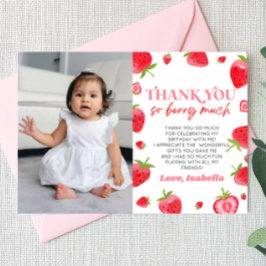 Födelsedagsfesten Strawberry Berry Sweet Bild Tack Kort