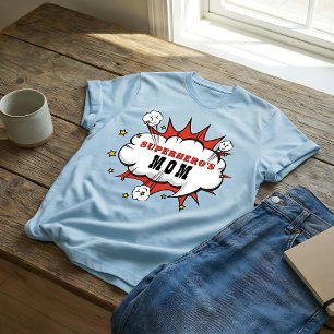 Födelsedagsfesten Superhjälte Mamma Tecknad T Shirt
