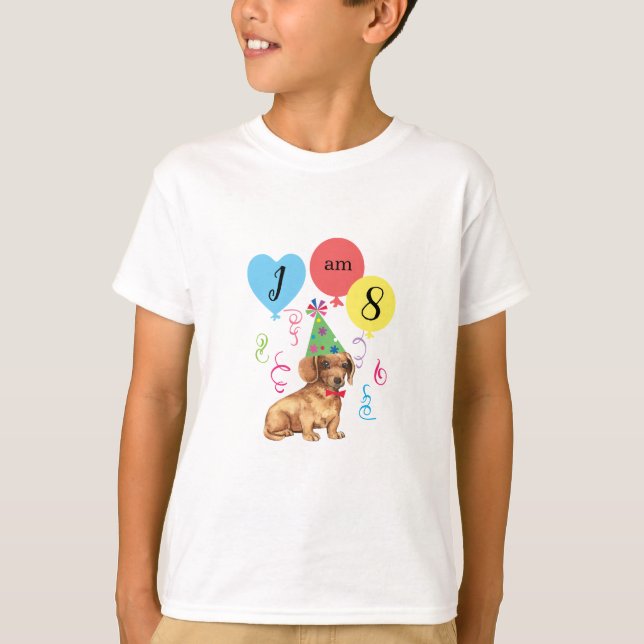 Födelsedagsfesten sväller tax t shirt (Framsida)