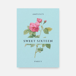 Födelsedagsfesten sweet sixteen Pastel Blue Blommi Inbjudningar