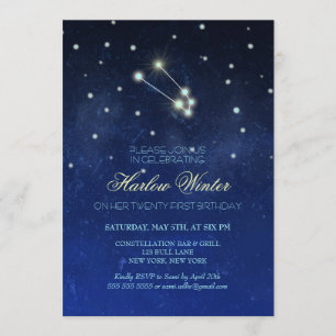 Födelsedagsfesten Taurus Constellation Inbjudningar