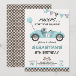 Födelsedagsfesten Tävling Car Birthday Red Tävla T Inbjudningar