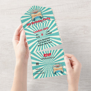 Födelsedagsfesten Teal Red Circus Tält