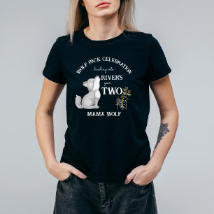 Födelsedagsfesten Tema för liten varg tryckt T Shirt