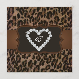 Födelsedagsfesten tillfällen Cheetah Print Diamond Inbjudningar