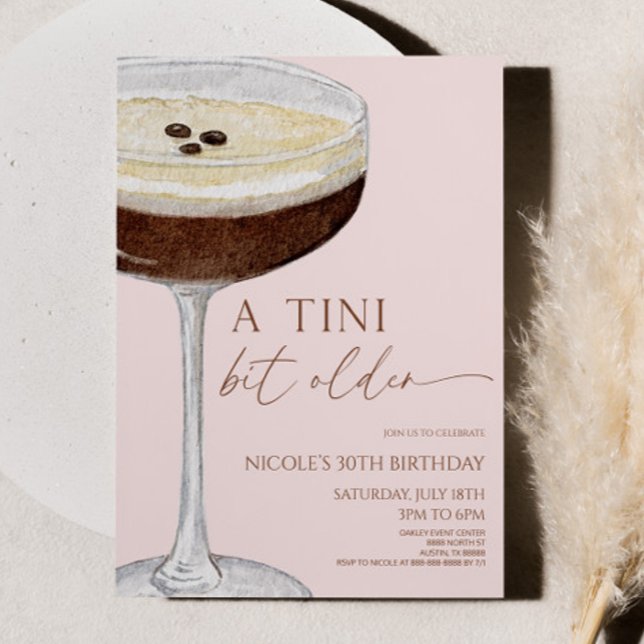Födelsedagsfesten Tini Bit Older Expresso Martini Inbjudningar (Skapare uppladdad)